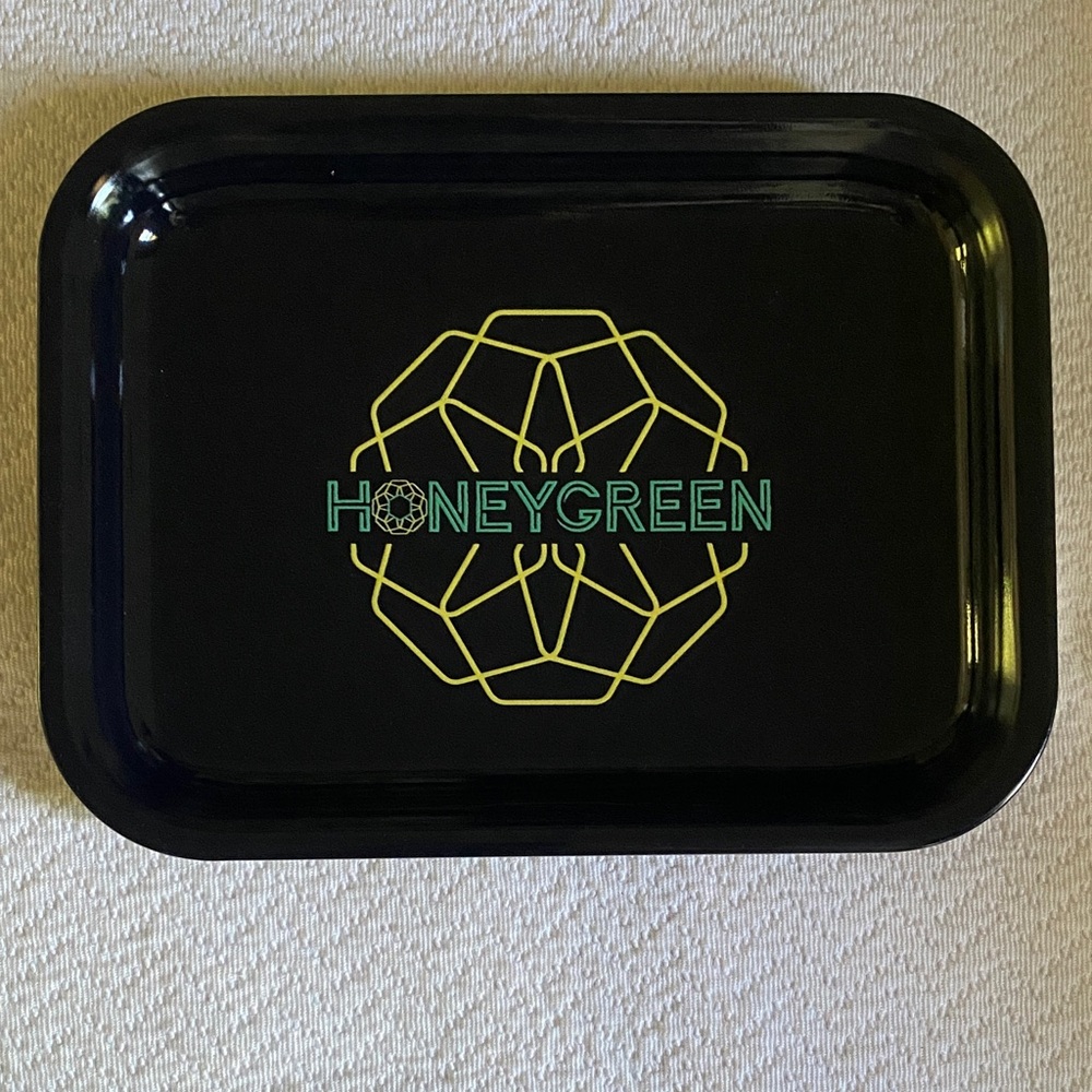 HONEYGREEN Black Rolling Tray with Green and Yellow Logo BRAND NEW